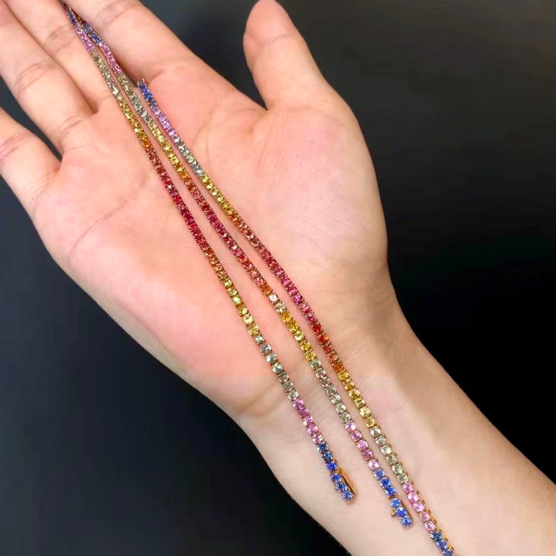 Rainbow Sapphire Tennis Bracelet